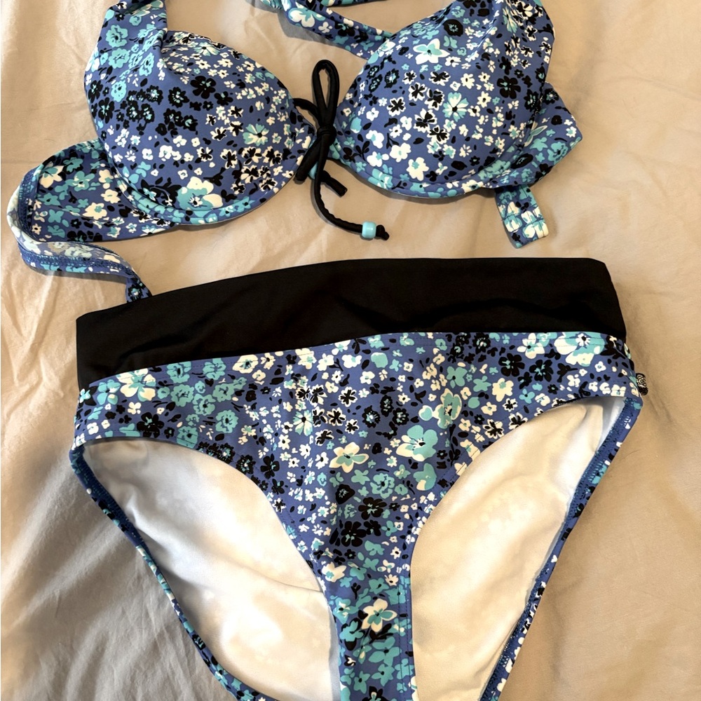Floral Blue Bikini Set